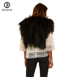 Winterized Womans Coats 100% Ostrich Women Fur Top Real Fur Bolero For Women