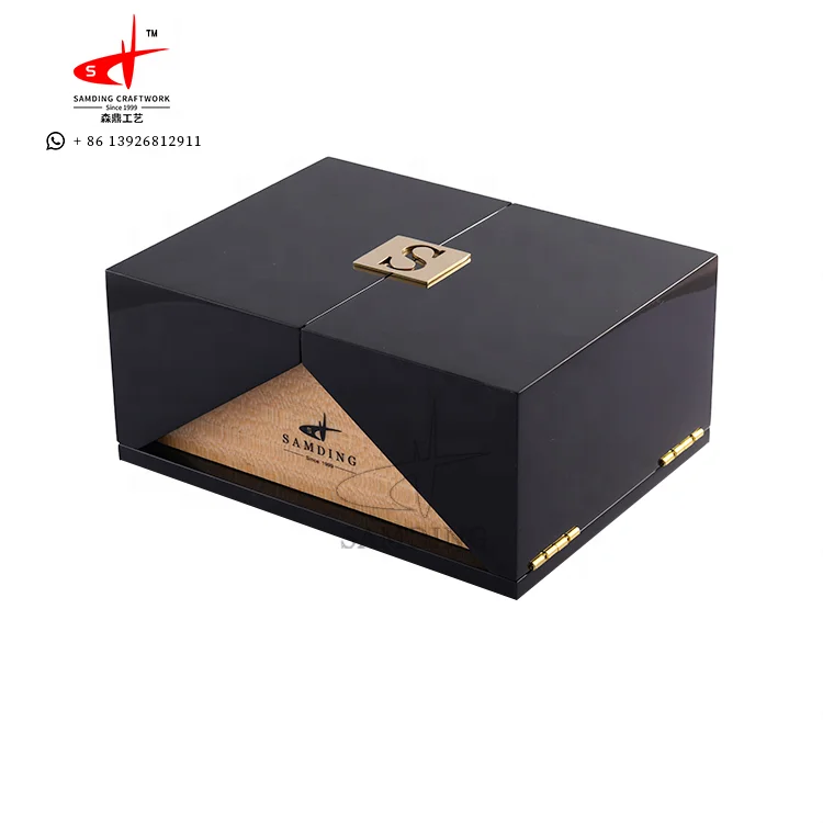 
side open piano glossy lacquer wood watch accessories custom wooden watch box 