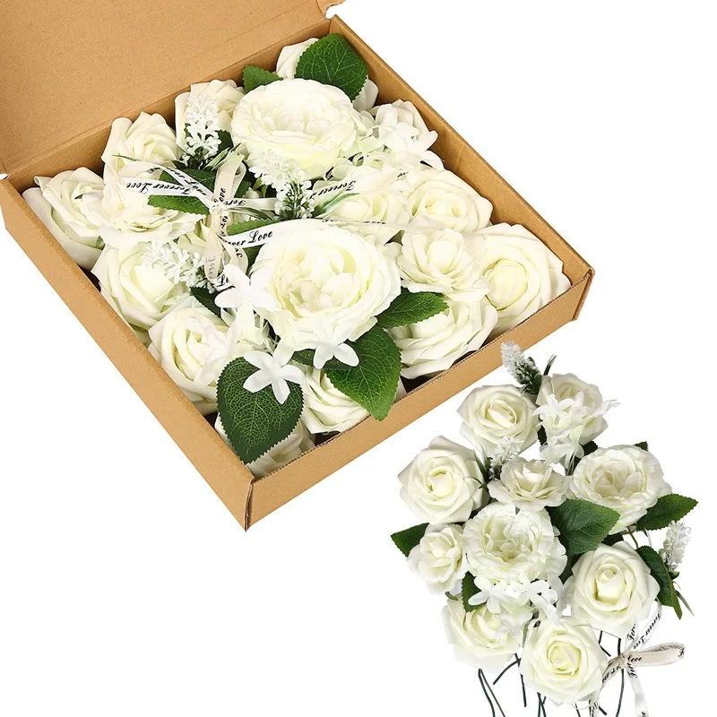High Quality Artificial Silk Fabric Flower Bouquet for Wedding Stage Decoration