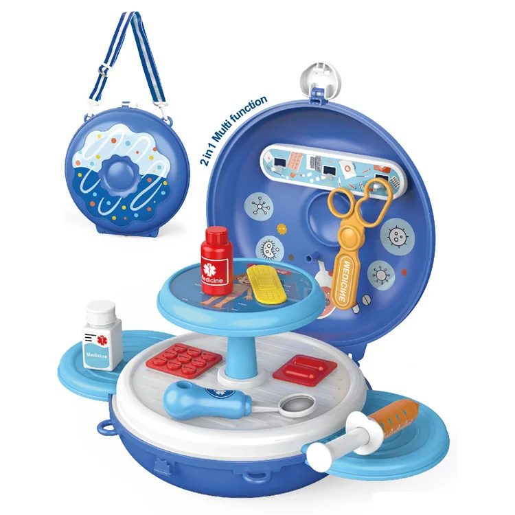 Children Simulation Kitchen Toys Tableware Dessert Doctor Medical Tools Donuts Play House Small Schoolbag Messenger Bag Toys