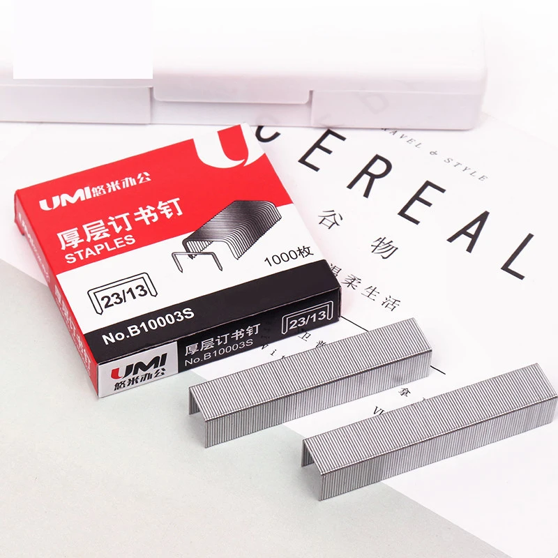 
Office Metal Silver Staple 23/13 1000 pcs per case heavy staples for office home with heavy stapler 