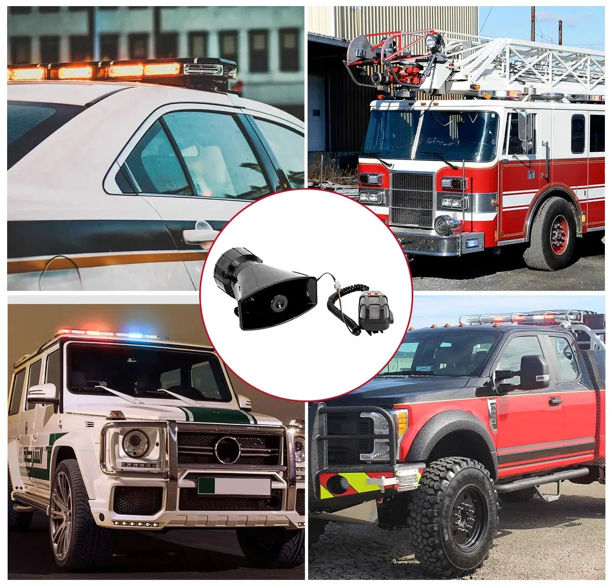 7 Tone Siren Speaker With Mic PA Speaker System Car Siren Horn Speaker