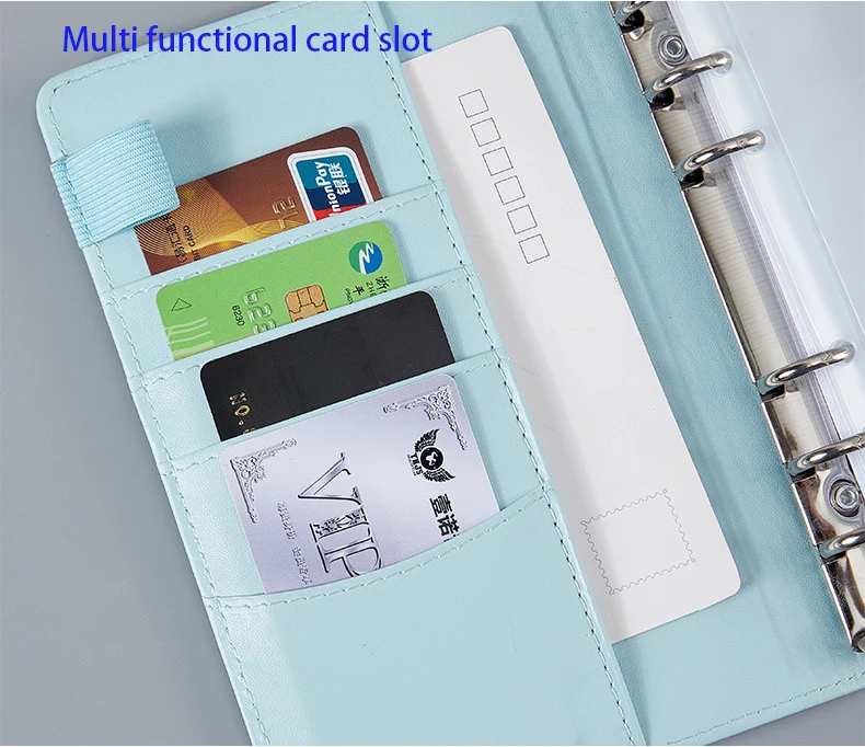 Wholesale Budget Binder Macaron Color PU Leather Notebook Portable A5 A6 Binder 6 Rings Journal Notebook Budget Binder