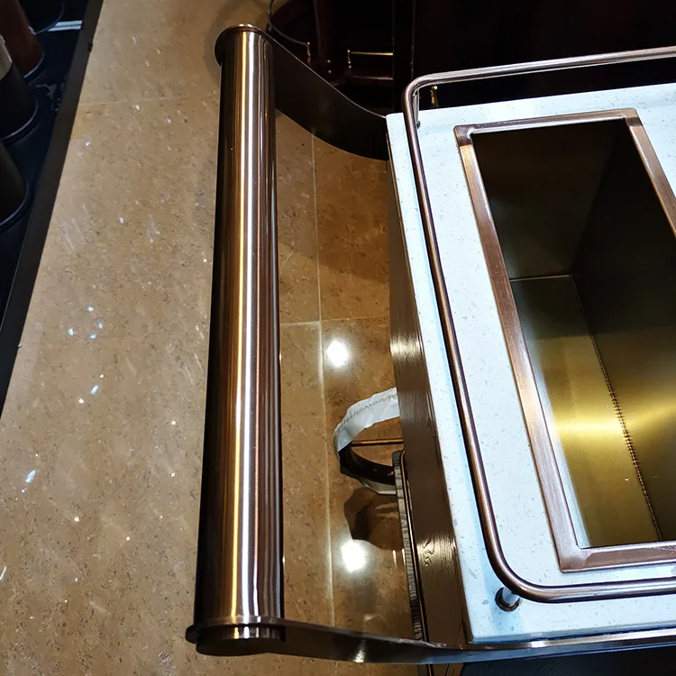 C-25 Luxury Hotel Restaurant Drink Wine Service Cart Hotel Trolley Hotel Furniture Wood+metal European