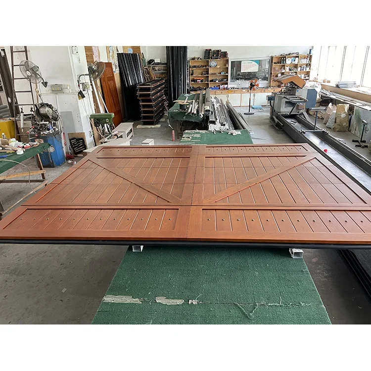 American red oak waterproof and crack resistant outdoor high-end villa solid wood garage door