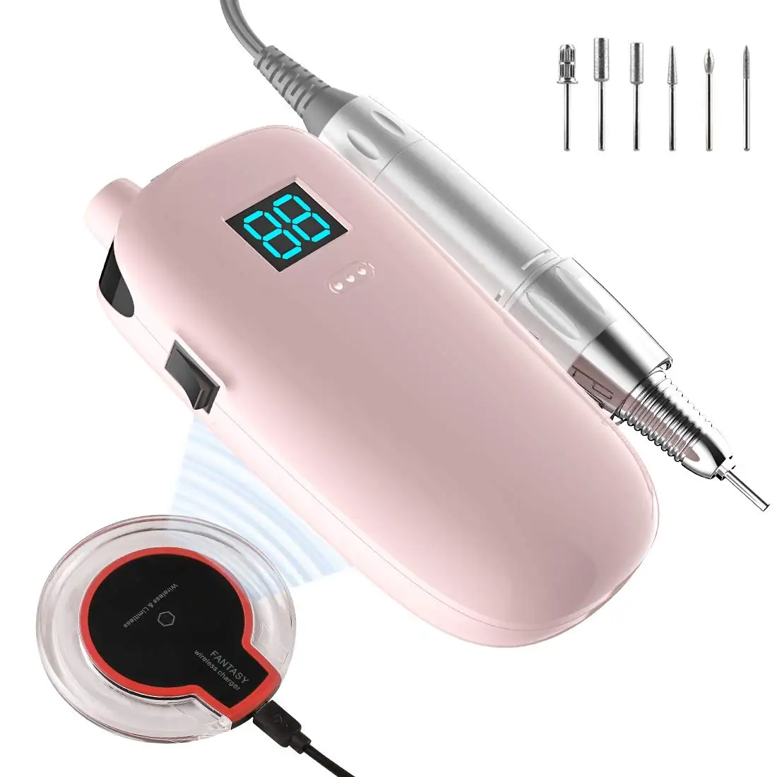 Самый продаваемый беспроводной перезаряжаемый портативный аппарат для сверления ногтей Bellehome 2020 35000 об/мин, дрель для ногтей