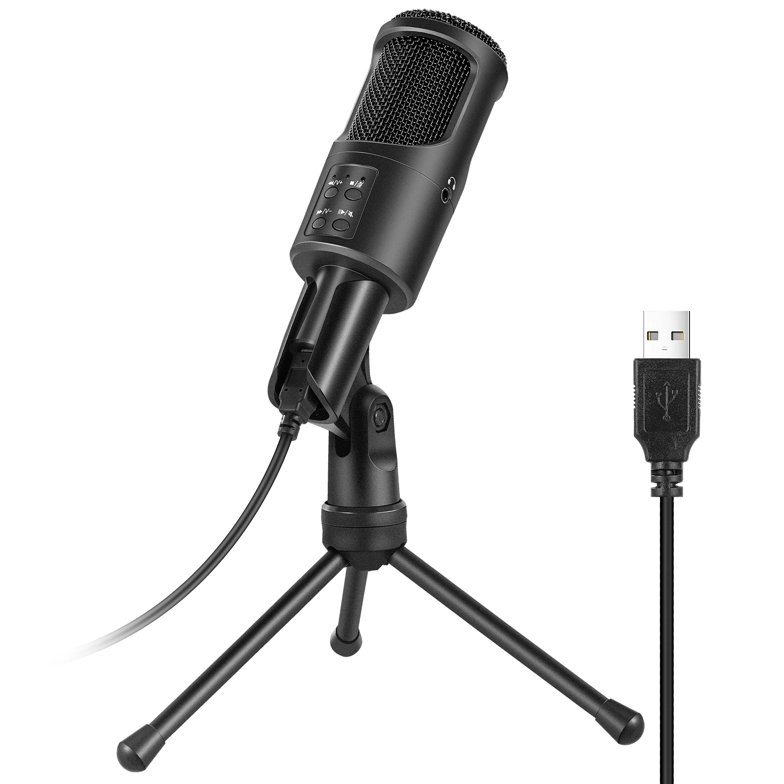 
Condenser Microphone Karaoke Gaming Microfone Studio Recording podcasting Mic with pop-filter set USB Microphone 