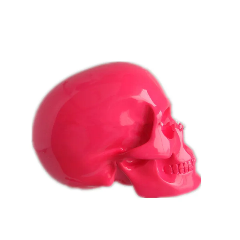 
Human plating light reflecting colorful skull resin crafts 