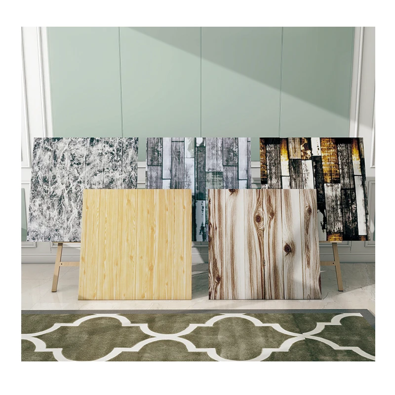 Top quality pe foam 3d wallpapers home decor wall stickers self adhesive  3d wallpaper wooden wall panel peel for decoration