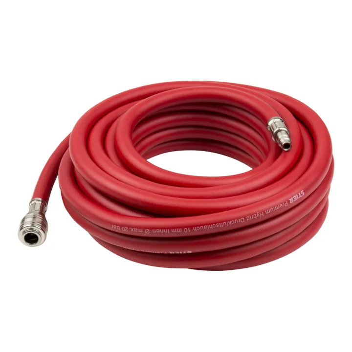 Air hose pipe fittings 8mm X 15m With Quick coupling rubber air hose colorful hybrid polymer air hose