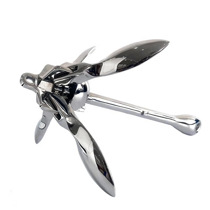 
3kgs stainless steel 316 grapnel anchor 3kgs folding anchor for boat 
