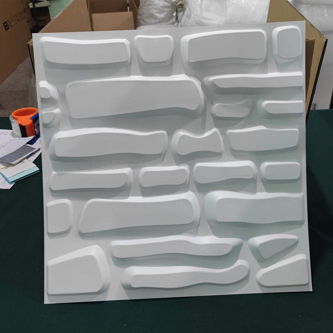 Modern white Square Plastic PVC 3D Wall Panels Wave Wallpaper Murals For Hote Interior Decors