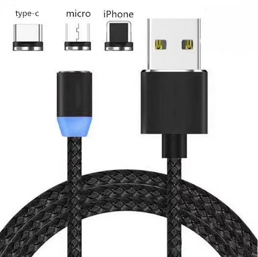 
Dongguan manufacturer 3in1 magnetic electrical usb cable charging and data magnet cable usb led light usb carging cable 