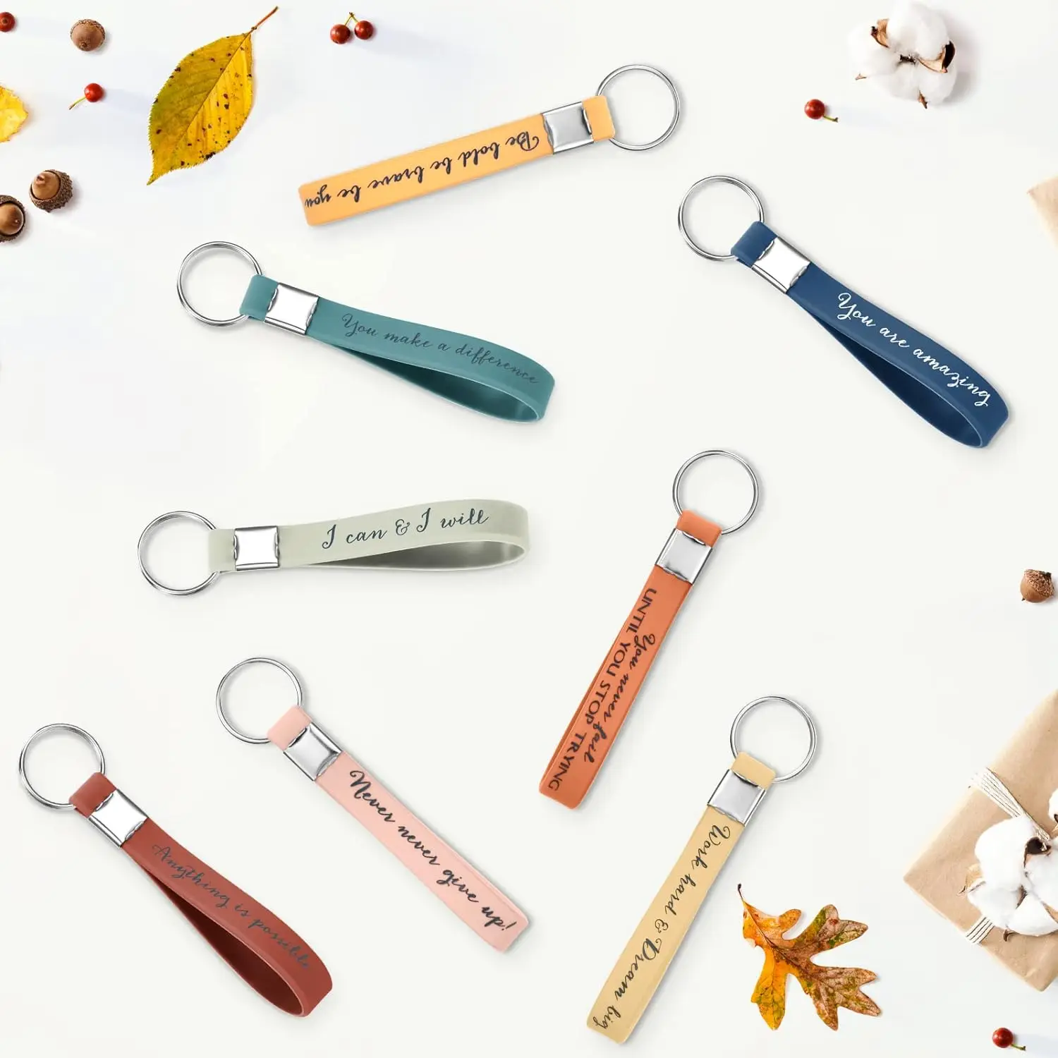 Inspirational Keychains Gift for Women Motivational Quote Key Chains Rings Thank You/Teacher/Office/Promotional Gift