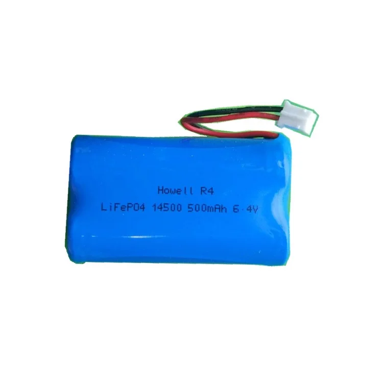 2000 Cycles IFR14500 Lithium Iron Phosphate Deep Cycle 6.4v Rechargeable LiFePO4 Battery Pack UPS Backup 14500 6.4V 500mAh