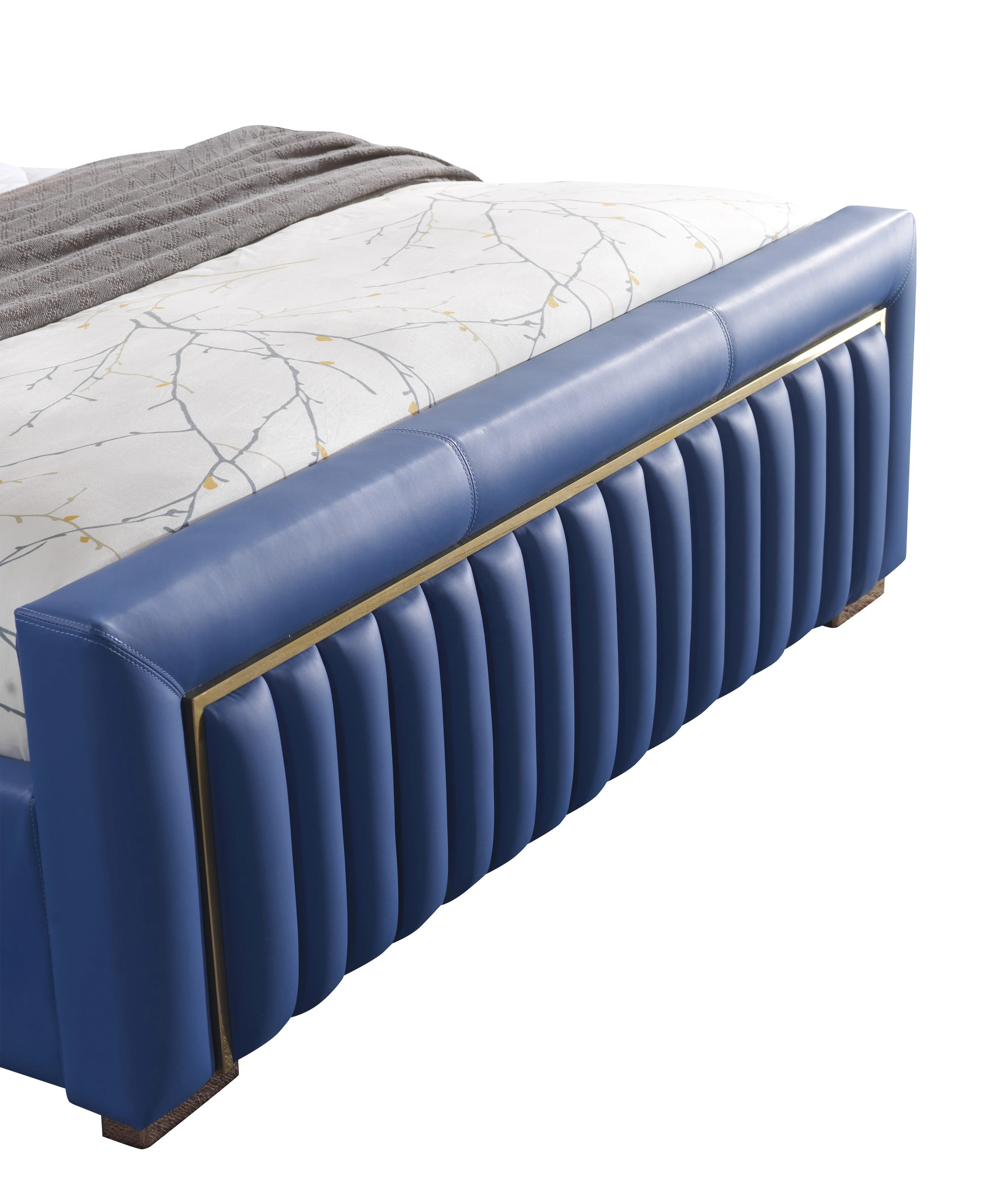 Customized high quality luxury bed king double size bedroom furniture soft upholstered bed designs for home