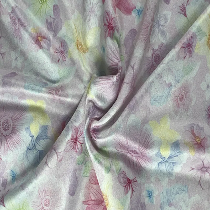 New Pattern Factory Direct High Quality Custom Printing Stretched Knitting DTY milk Silk Fabric