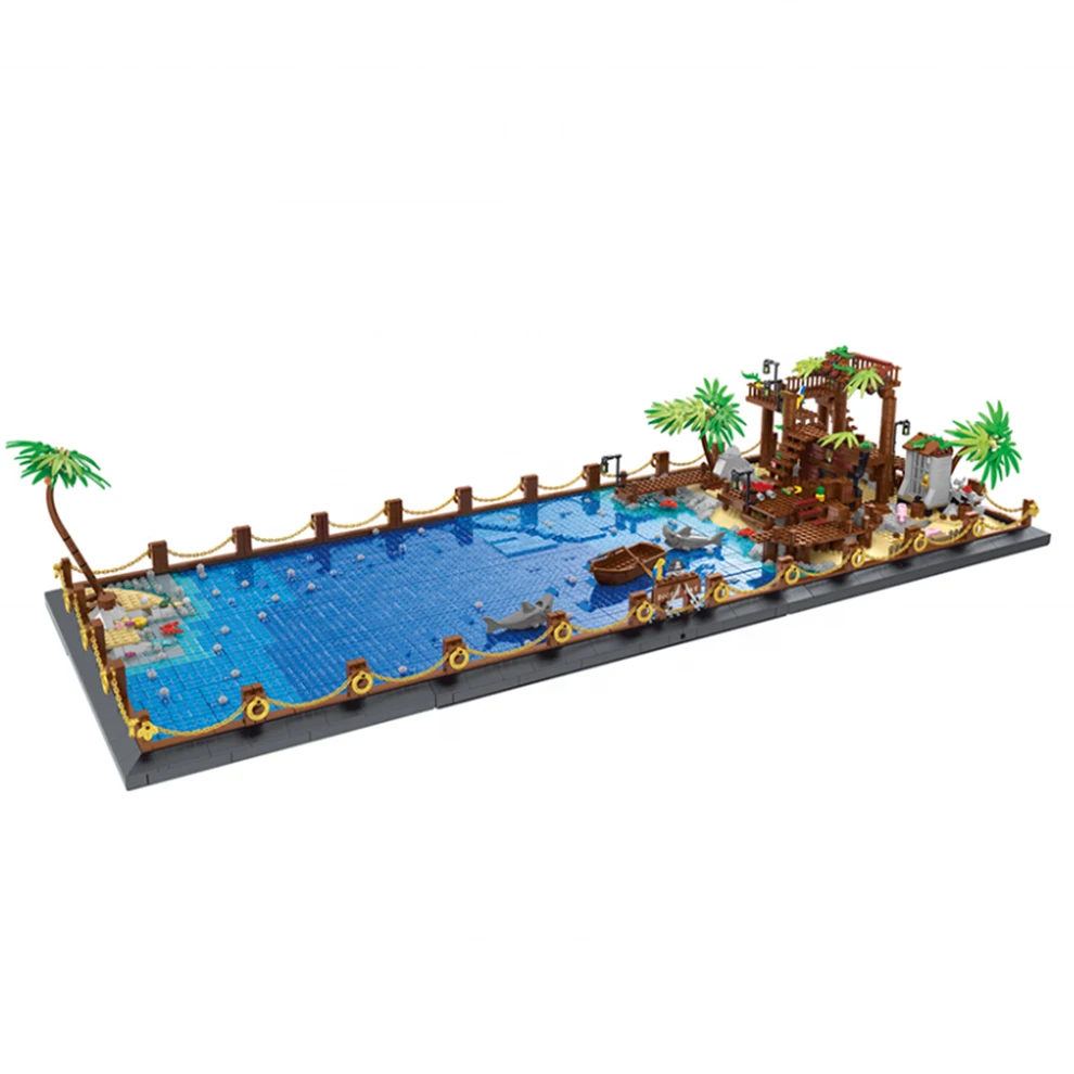 Mork 031002-2 Booty Bay Dock Base Model Kids Educational Building Blocks 4163pcs Educational Kids Toys Sailboat Building Toys
