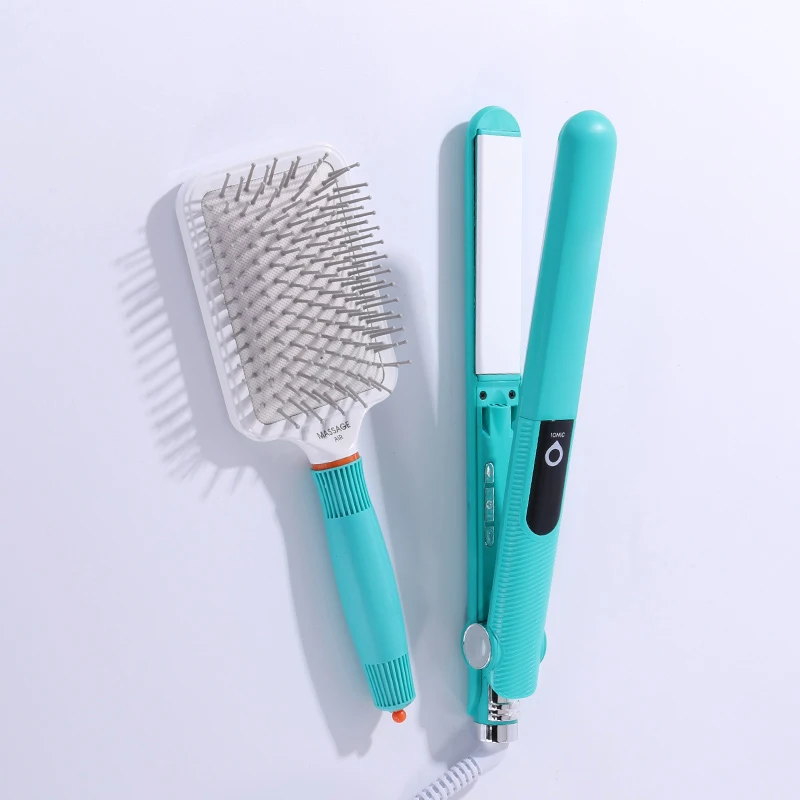 Portable Ionic Hair Straightener And Curler 2 In 1 Treatment Hair Brush Flat Irons For Household Straightening Iron
