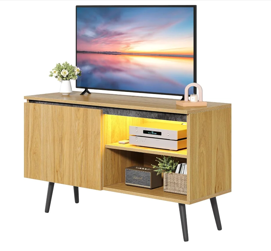 Hot sale white adjustable wooden TV table cabinet luxury modern TV station, suitable for living room