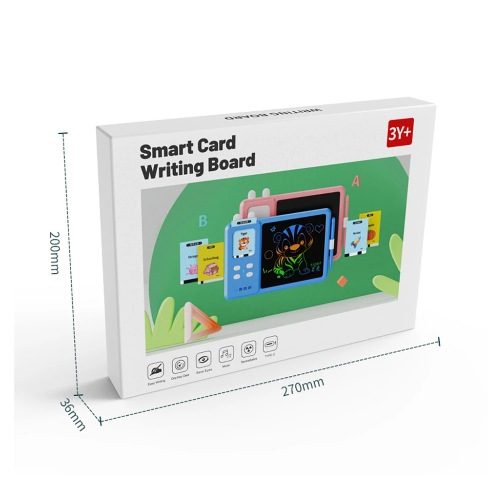 Kids Early Educational Learning Machine Toy USB Rechargeable Talking Sound Cartoon Drawing Lcd Writing Tablet With Flash Card