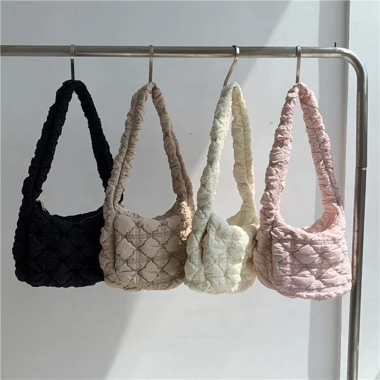 New products for autumn Creative design diamond shoulder bag for women fashion Soft shoulder small bag Cotton-padded sling bag