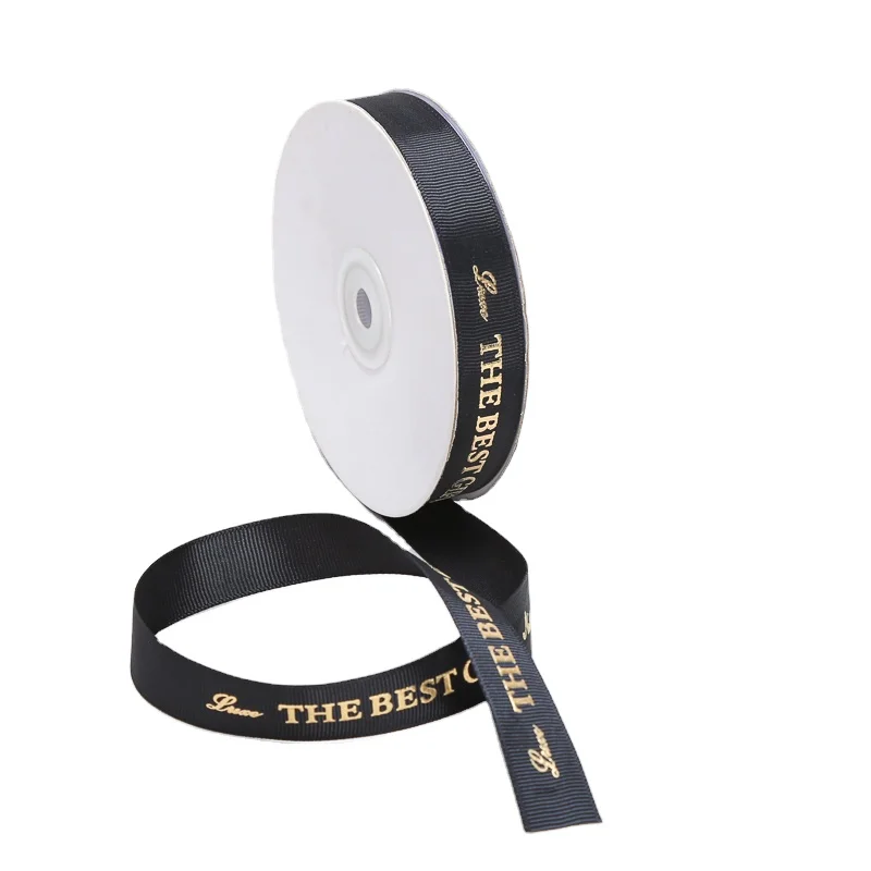 Customized ribbon custom ribbon with logo printed grosgrain ribbon satin colors decorative Christmas gift packing for box