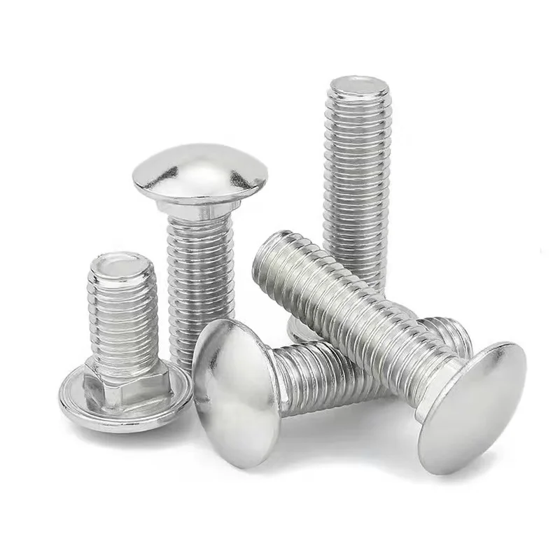 SS304 SS316 Stainless Steel Carriage Bolt Flat Round Head Bolts Mushroom Head Bolts
