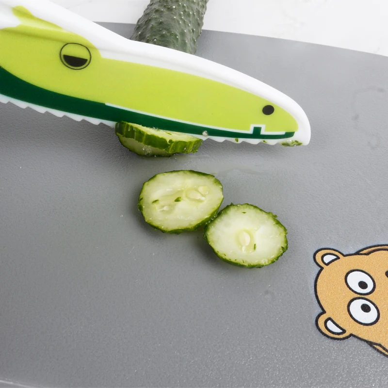 private label teeth montessori plastic toy kitchen real cooking kids safe knife set for children