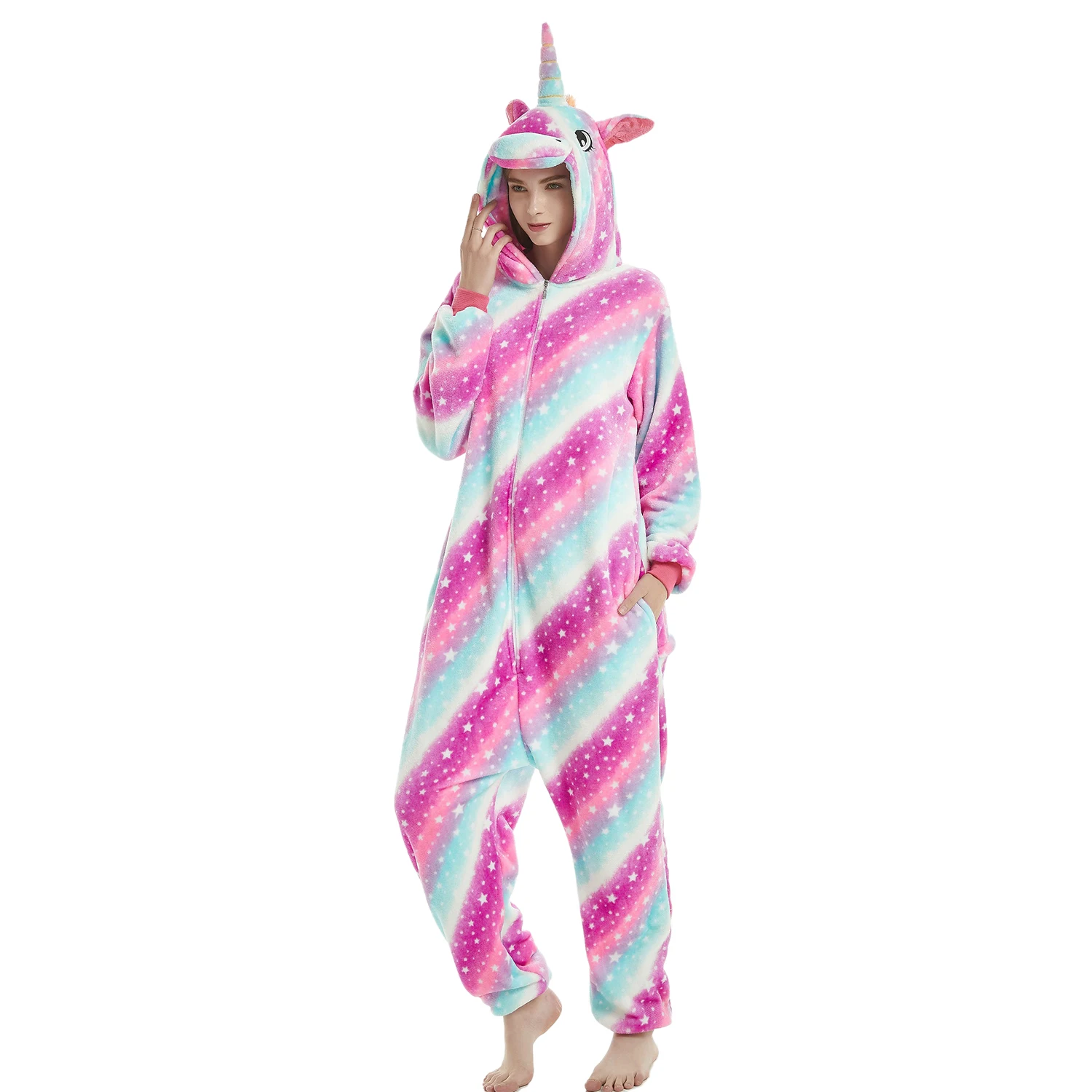 IN-STOCKED Retail Wholesale Animal Onesies Christmas Pajamas Flannel Cartoon Costume Chinchilla Family Christmas Pijama Kigurumi
