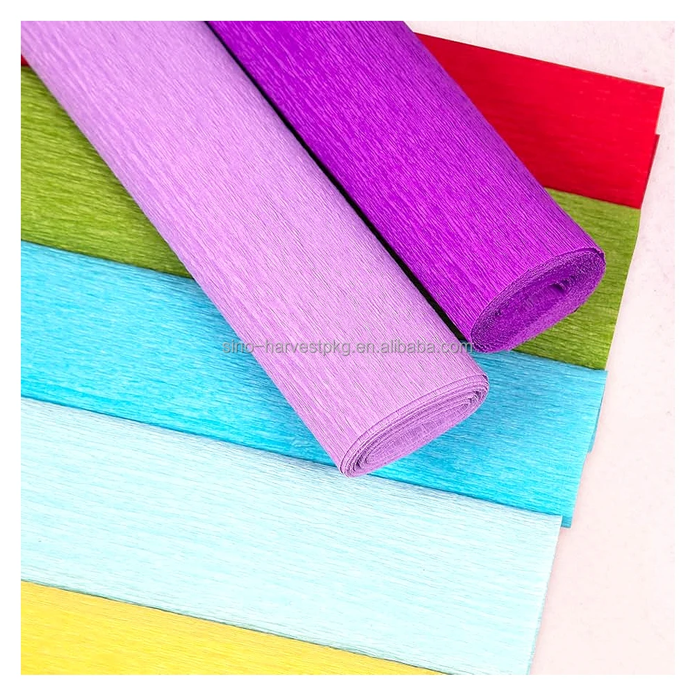 Wholesale Art Color Crepe paper Handmade Flower Making Craft paper school supplies DIY flower pleat decoration