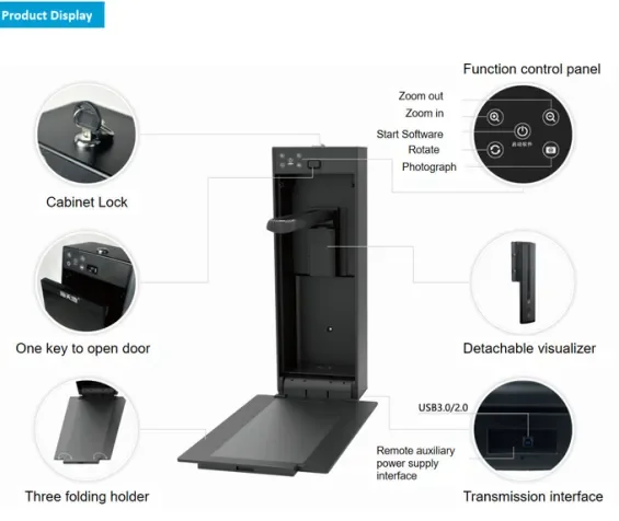 Document Scanning Equipment HD Visualizer Camera Audio Presenter Visual for School Teaching and Conference Use