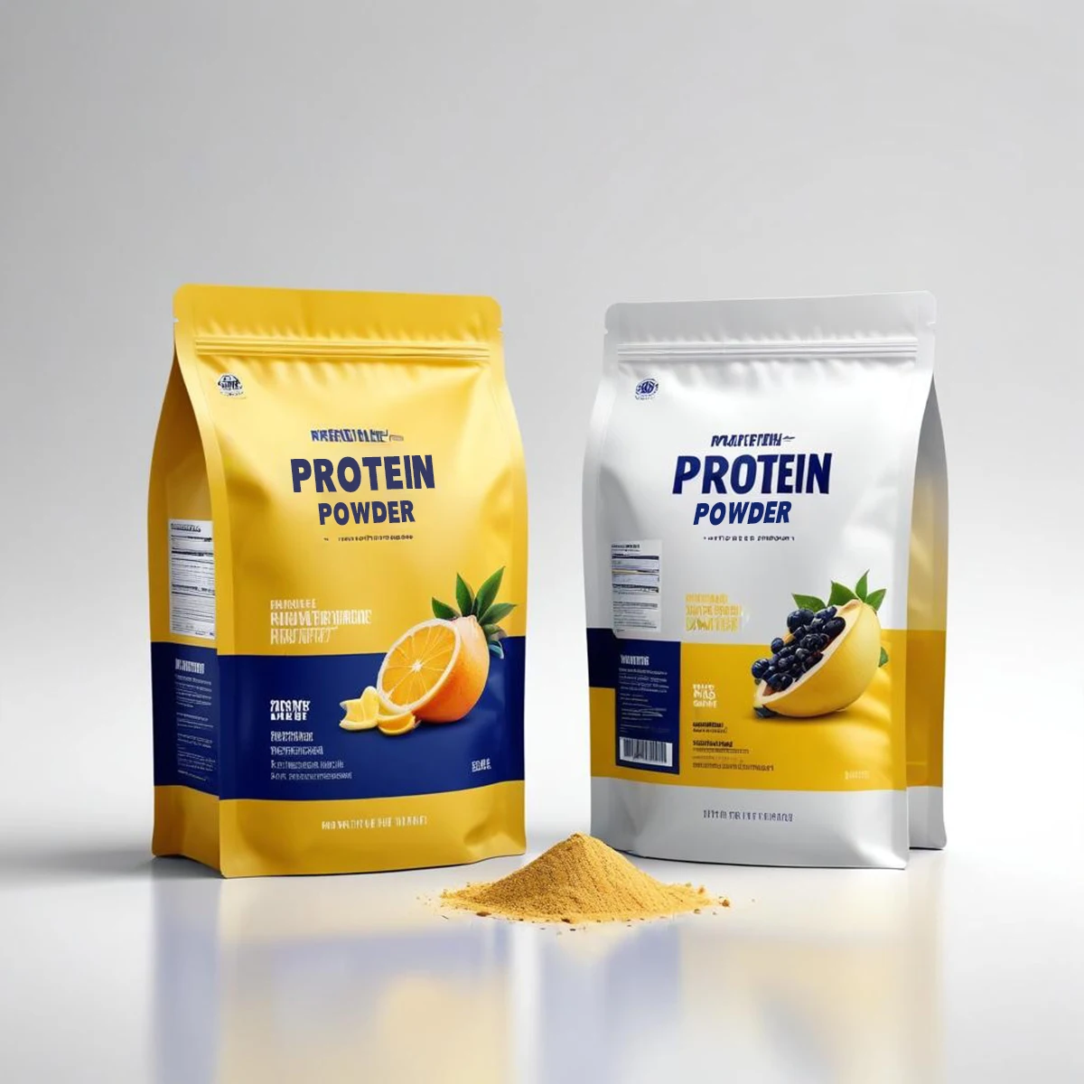 Custom Compostable 500G 1kg 5kg 10kg 15kg 25Kg Zip Lock Whey Protein Powder Packaging Pouches Bags With Zipper
