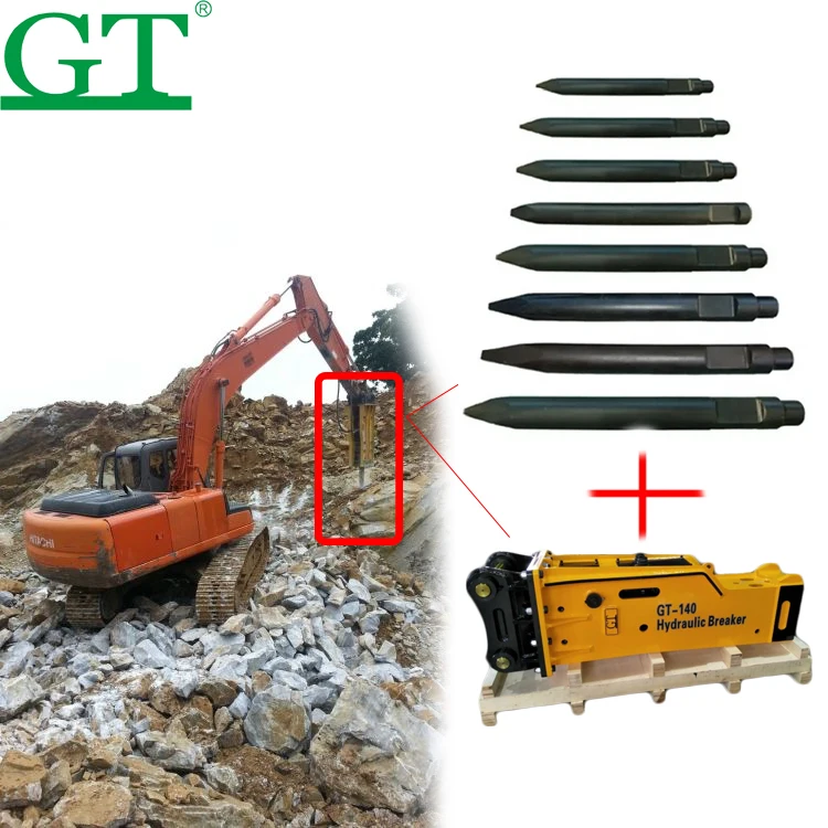 Excavator Attachments Hydraulic Breaker Hammer Rammer Hammer with Box  Typ Top Type  and  Type Side