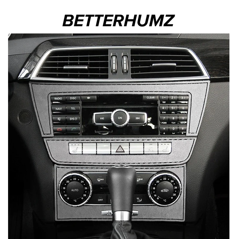 Air Condition CD Panel Sticker Alcantara For Mercedes C class W204 S203 S204 C180 C200 2011-2013 Car Accessories