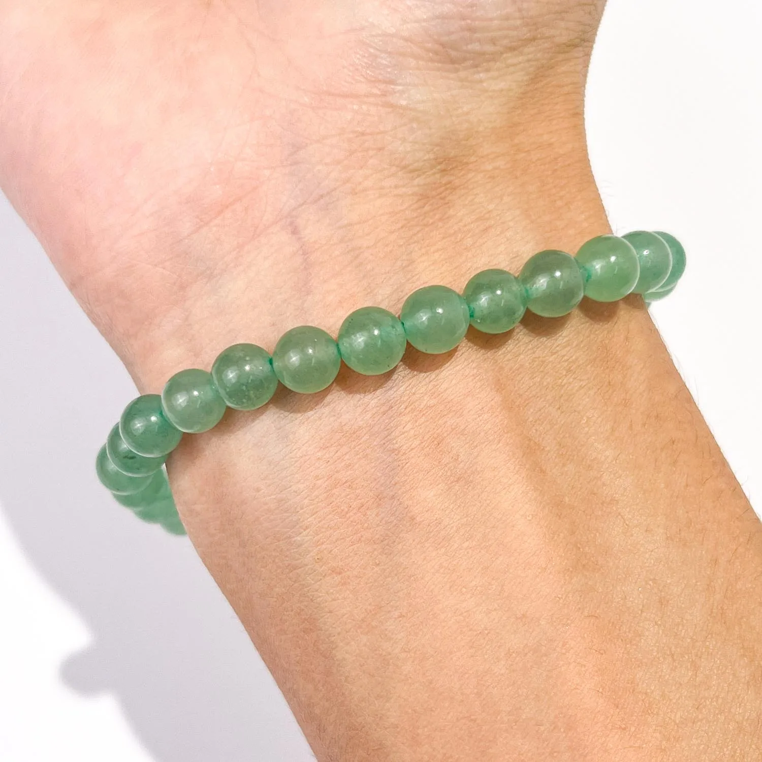 Wholesale 6mm 8mm Natural Green Aventurine Crystal Beads Bracelet Polished Charm Energy Bracelet for Love Gift