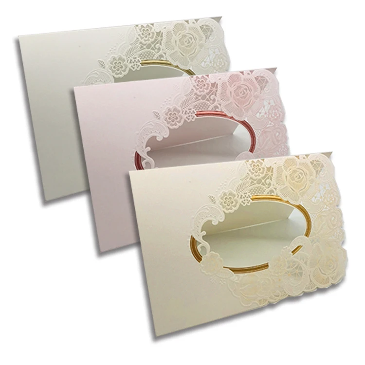 Custom Paper Printing Service blank foiled laser cutting embossing Christmas thank you wedding invitation birthday greeting card