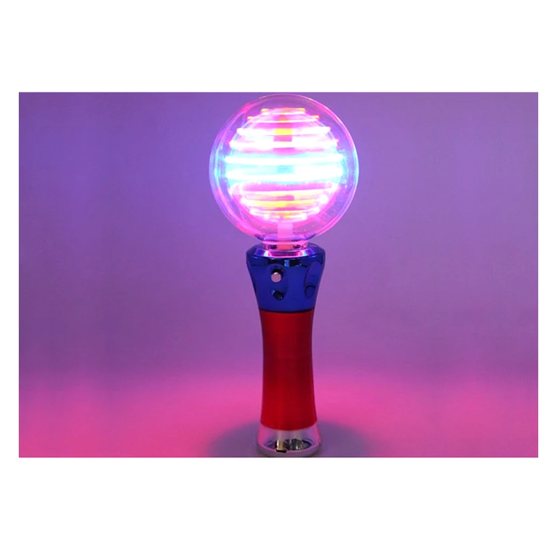 Custom Logo Light-up Spinner Lights Spinning Wand Flashing LED Light Up Magic Ball Toy Wand for Kids