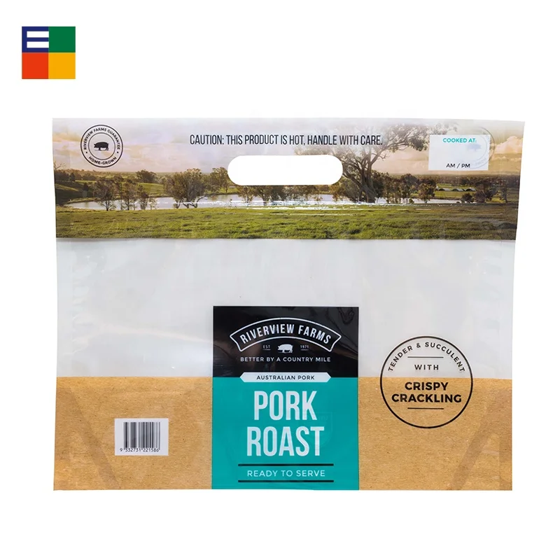 Custom Printed Food Grade Plastic Packaging  Bag Stand Up Ziplock Pouch Pork Beef Food Bags