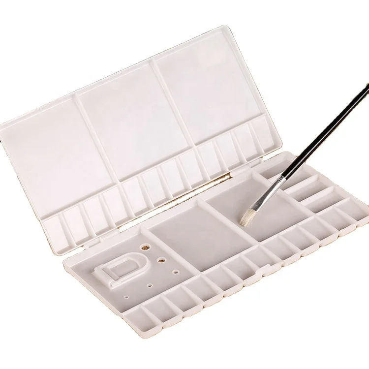 Factory Direct plastic PP double face foldable handheld Painting Art supplies artist 33 grids palette  for students