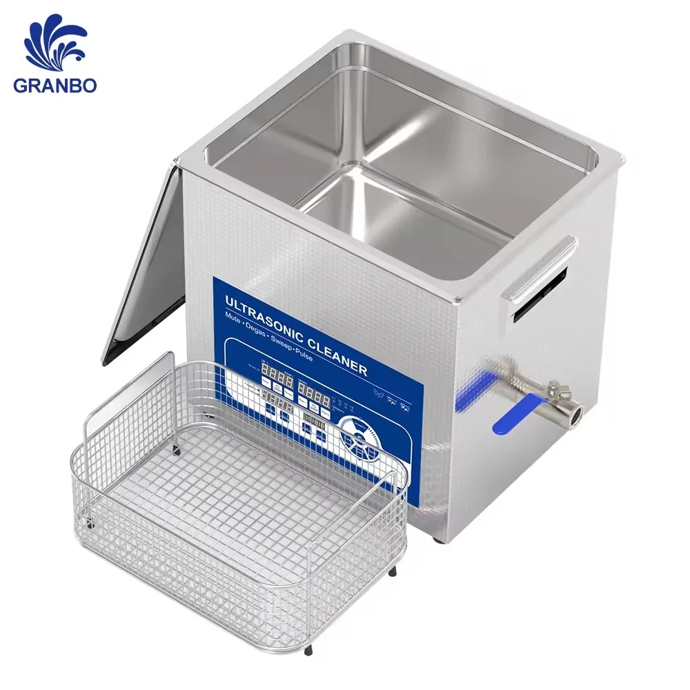 GRANBO 28/40/68/120Khz 10L Lab Ultrasonic Cleaner Machine with Mute Sweep Pulse Degas Timer Heater Power Function Washing Bath
