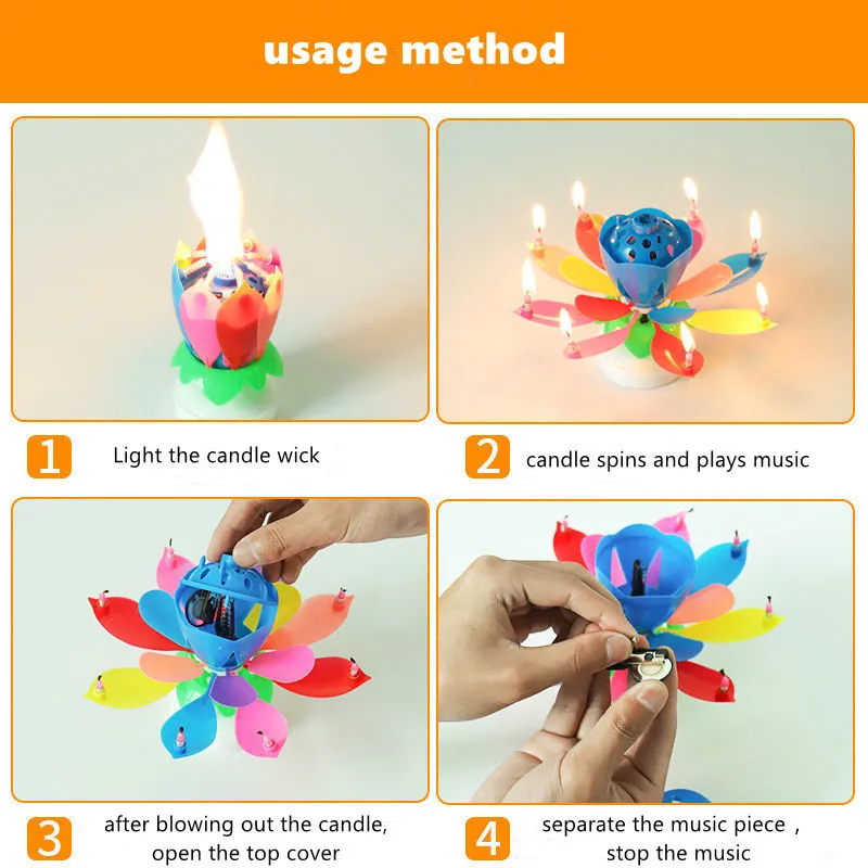 Huaming Happy Candle Rainbow Cake Party Musical Girl Molds Wholesale Bulk Music Machine Making Colour Flower Birthday Candles
