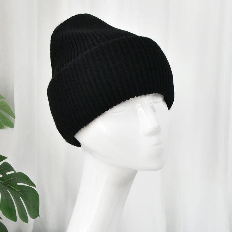 Wholesale Simple Mens Winter Wool Knitted Beanie Hats Unisex Cuffed Hats Stripes Beanie Fashion Hip hop Casual Hat For Men