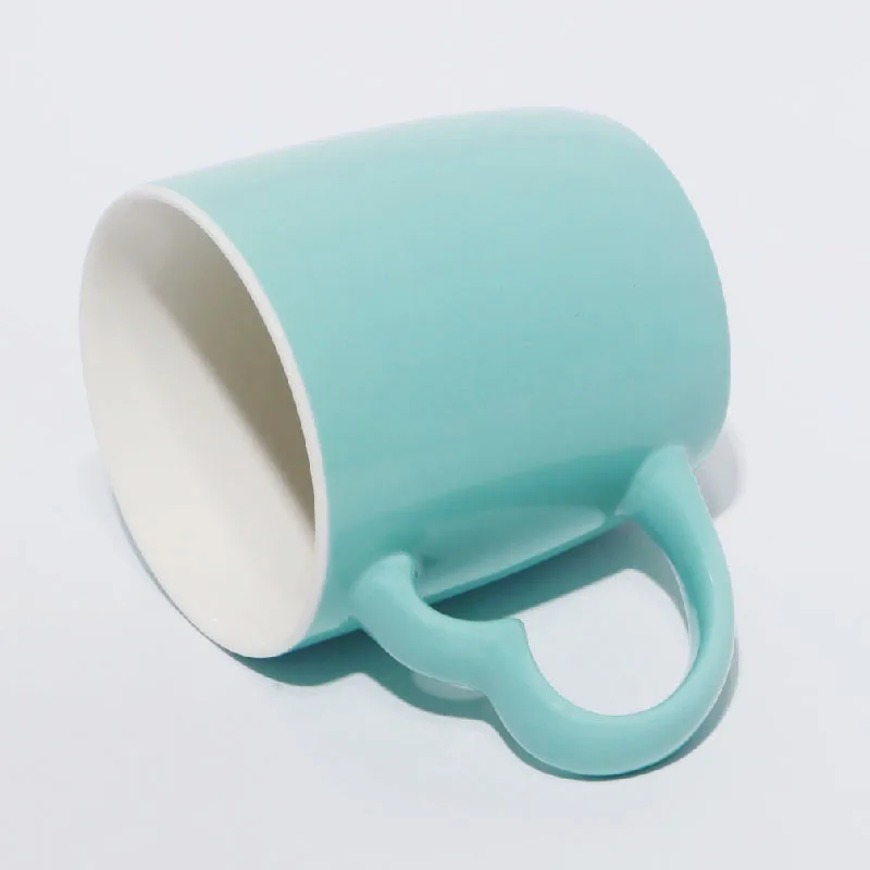Popular Great Quality Heart Handle Cups Red Color Turquoise Color Ceramic Coffee Mug Stocked Mugs