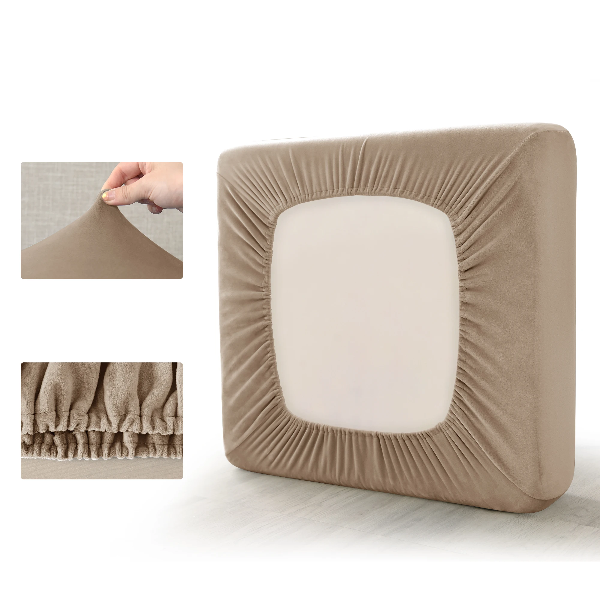 Forcheer Velvet Sofa Cushion Cover Living Room Corner Sectional Sofa Seat Cover 210gsm Thicken Elastic Furniture Cushion Protect