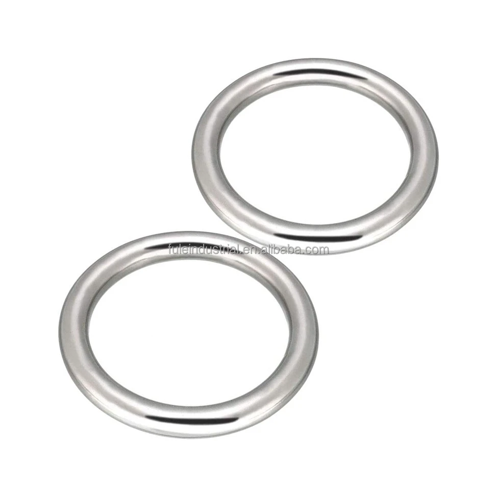 FULE High polish smooth Round Ring Bag Welded O D Delta rings metal Stainless Steel Round O Rings