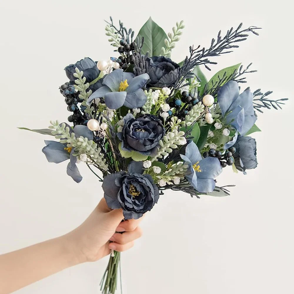 High Quality Silk And Plastic Greenery Champagne Christmas For Wedding Bouquets DIY Decor