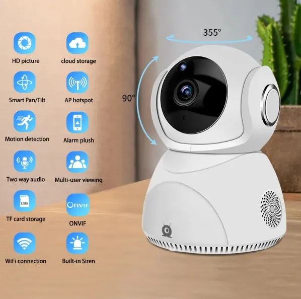 Wholesale V380 3MP 5MP Full HD CCTV IP pet wifi camera two-way audio H.265 baby monitor with lan port baby smart home camera