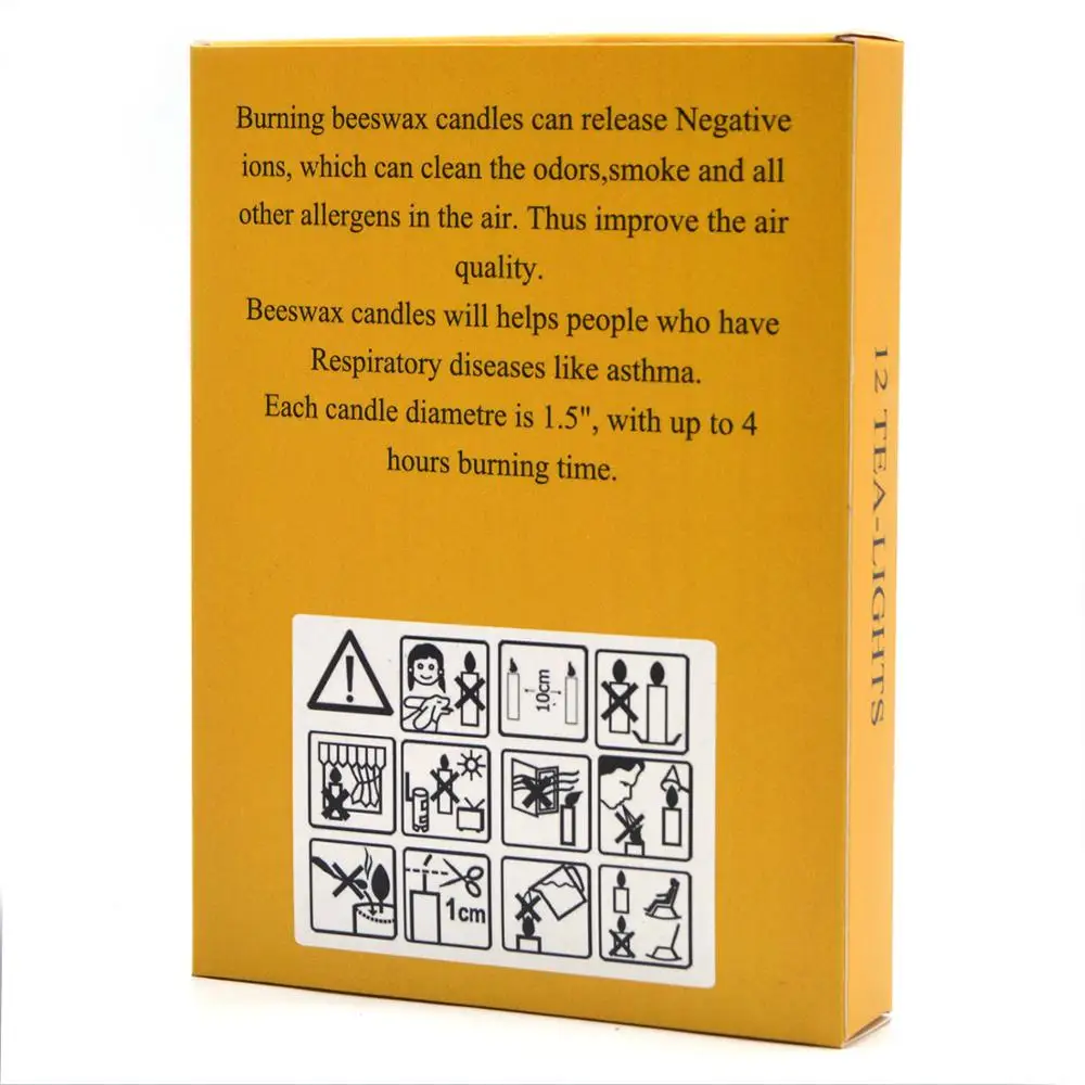 100 Percent Pure Organic Beeswax Tealight Votive Candles