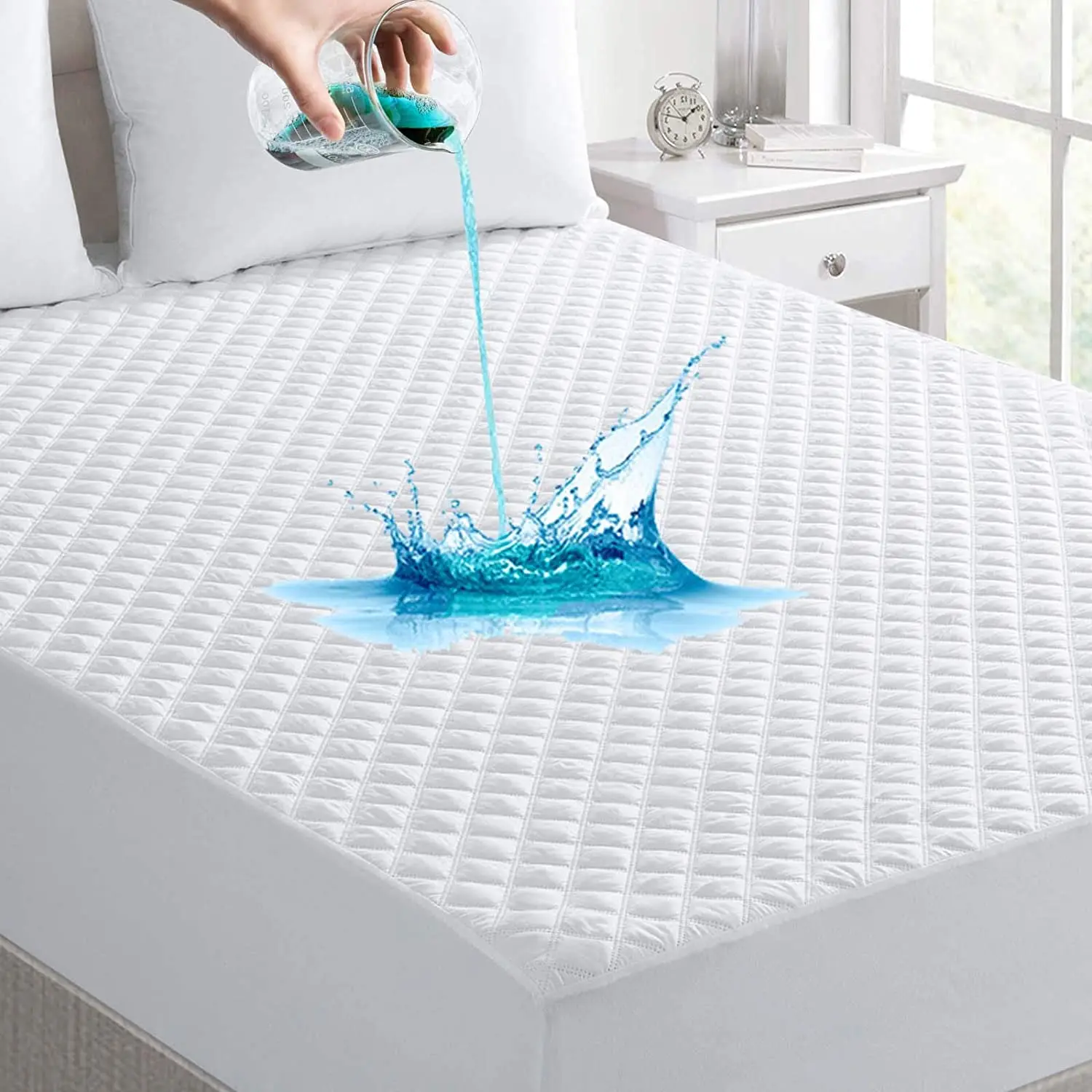 
high quality fit quilted mattress pad protector waterproof 
